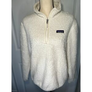 Patagonia Los Gatos 1/4 Zip Fleece Pullover Medium Birch White Sherpa Jacket